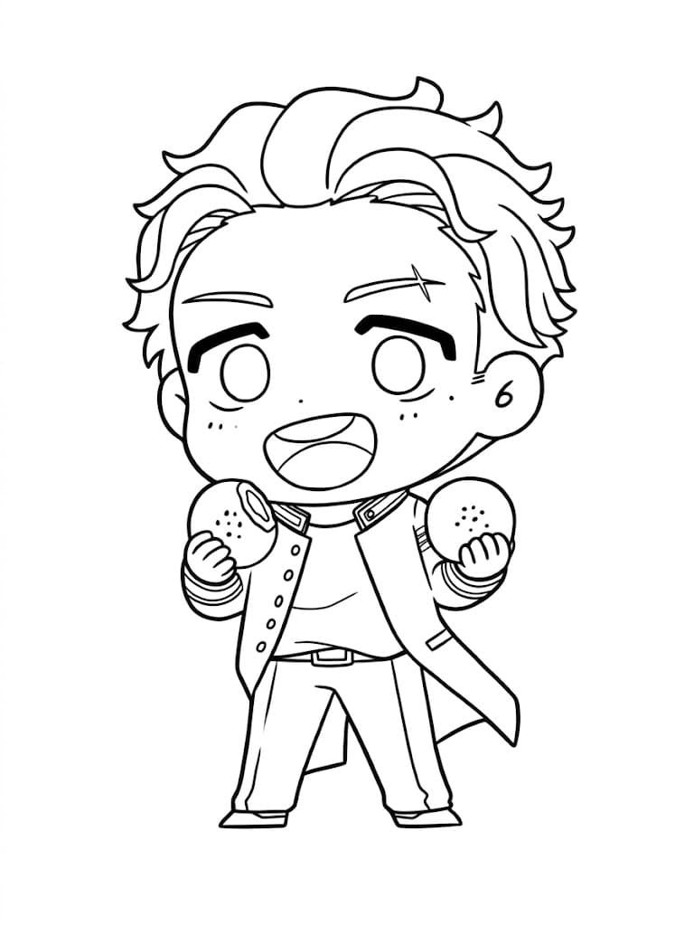 Coloriage Hajime Umemiya chibi