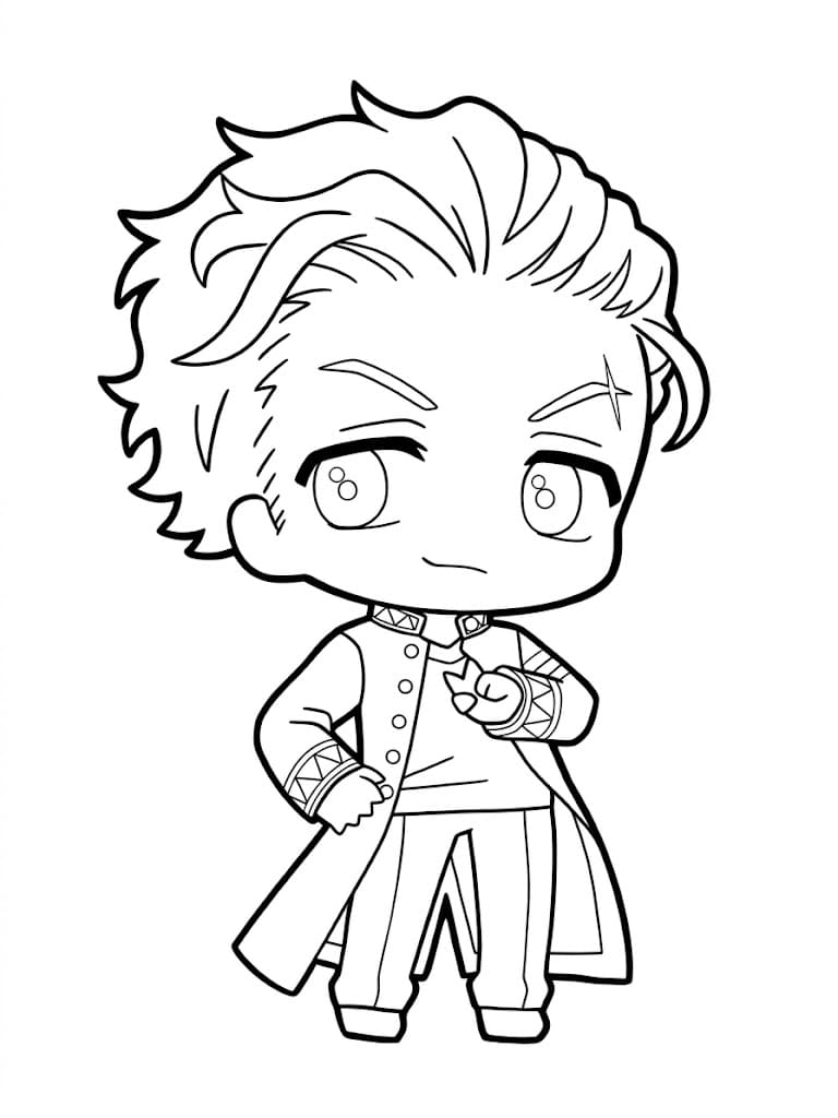 Coloriage Hajime Umemiya chibi mignon