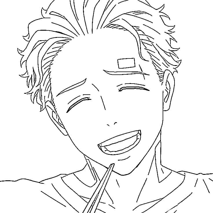 Coloriage Hajime Umemiya de Anime Wind Breaker