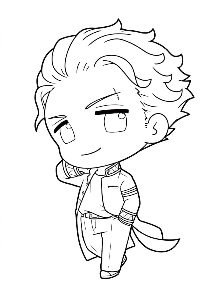 Coloriage Hajime Umemiya mignon chibi