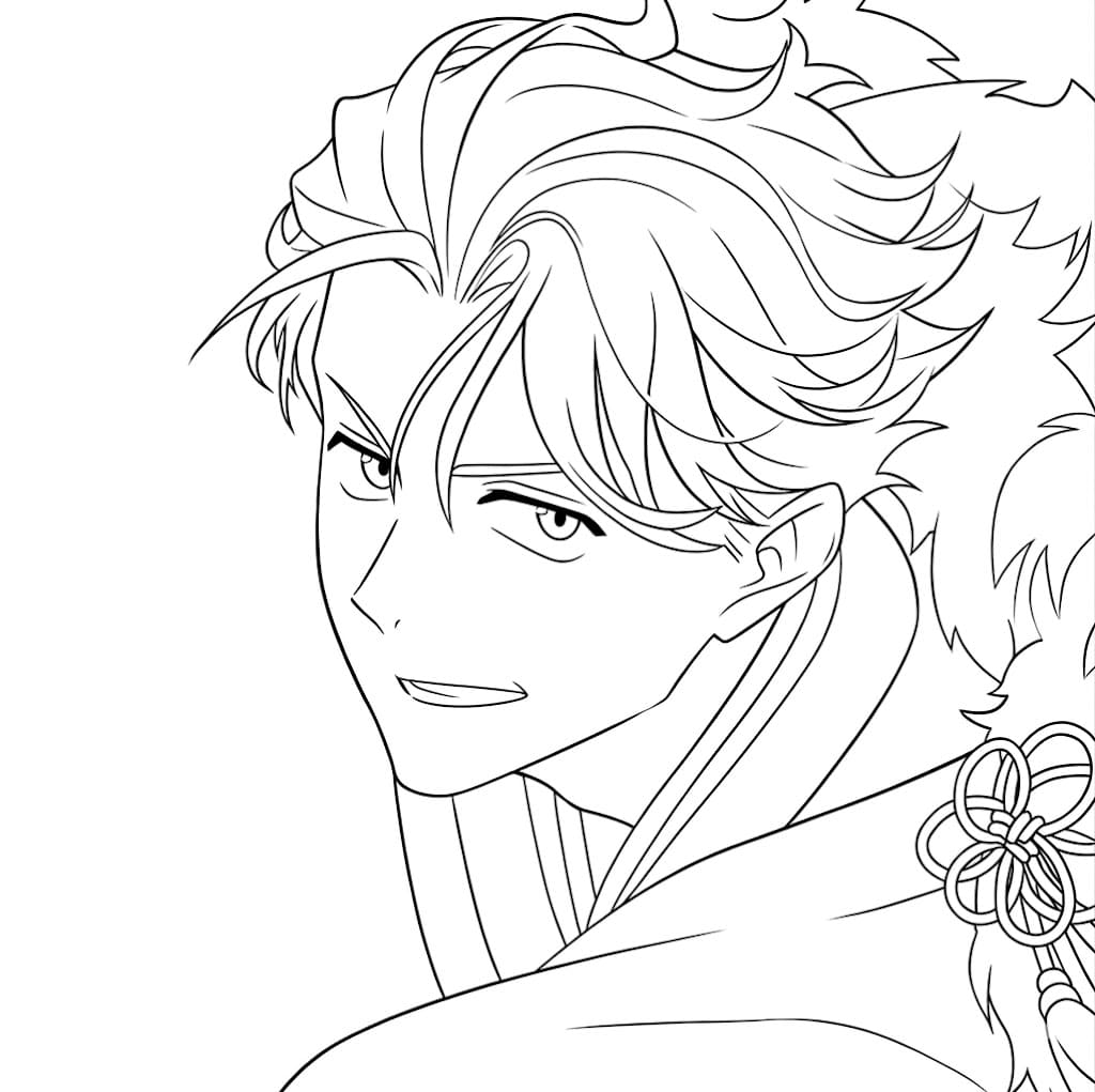 Coloriage Hajime Umemiya souriant