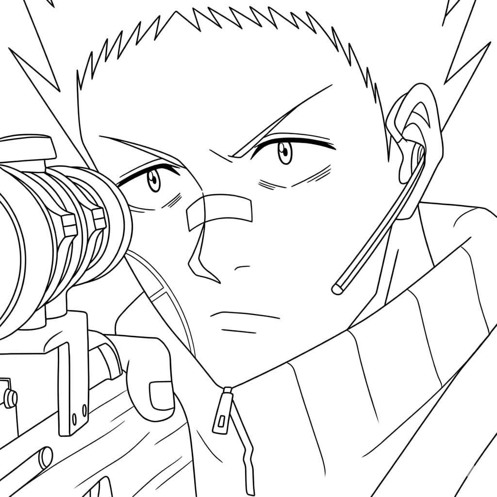 Coloriage Heisuke Mashimo en mission