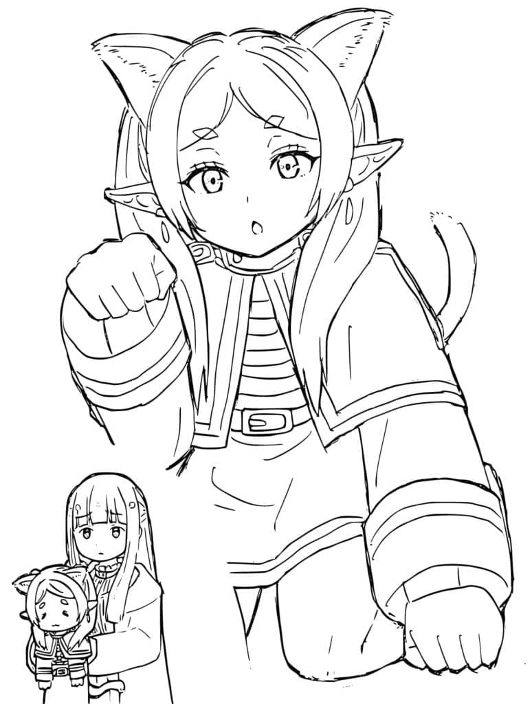 Coloriage Imprimable mignon Frieren