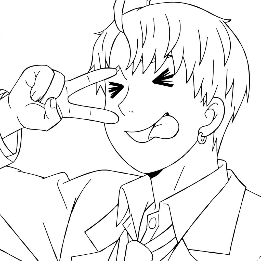 Coloriage Jin Enjôji Drôle