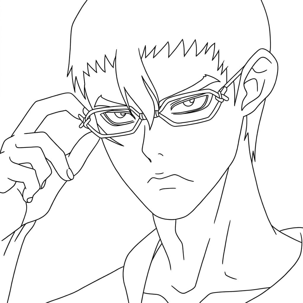 Coloriage Kinro Ajustant ses Lunettes