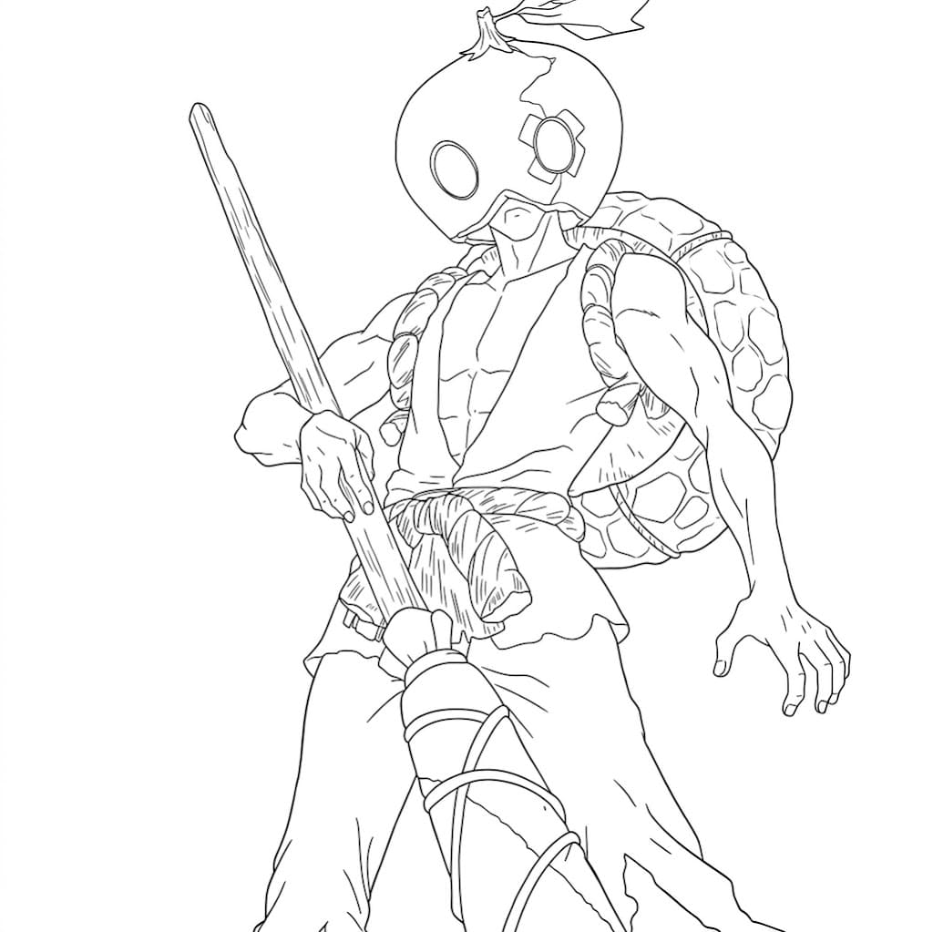 Coloriage Kinro Combattant