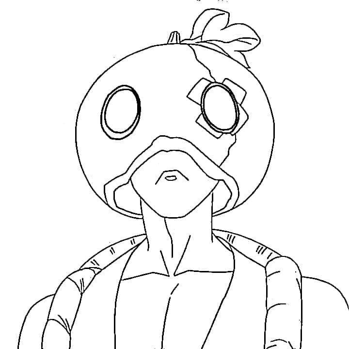 Coloriage Kinro Masque Pastèque