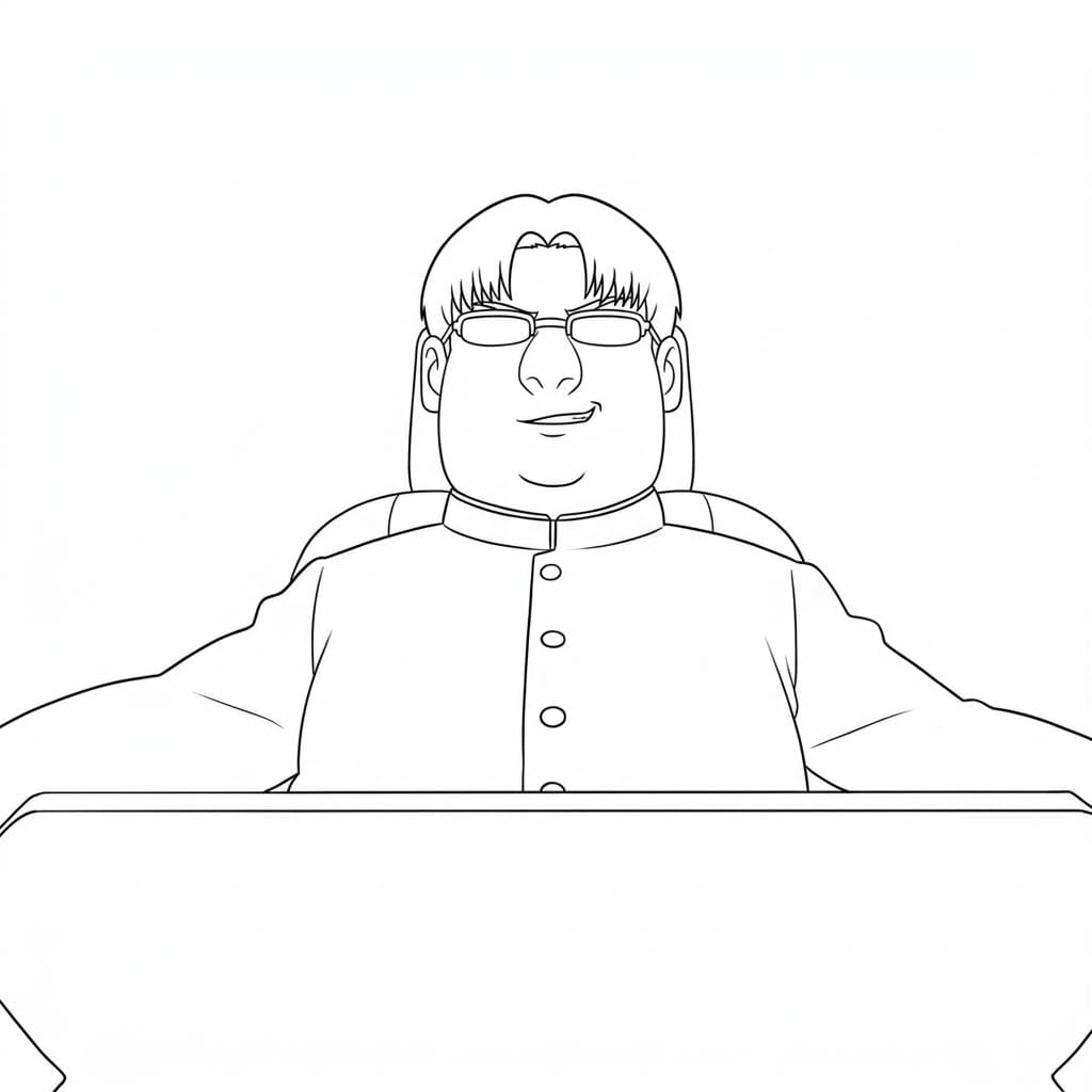 Coloriage Kinta Sakata assise