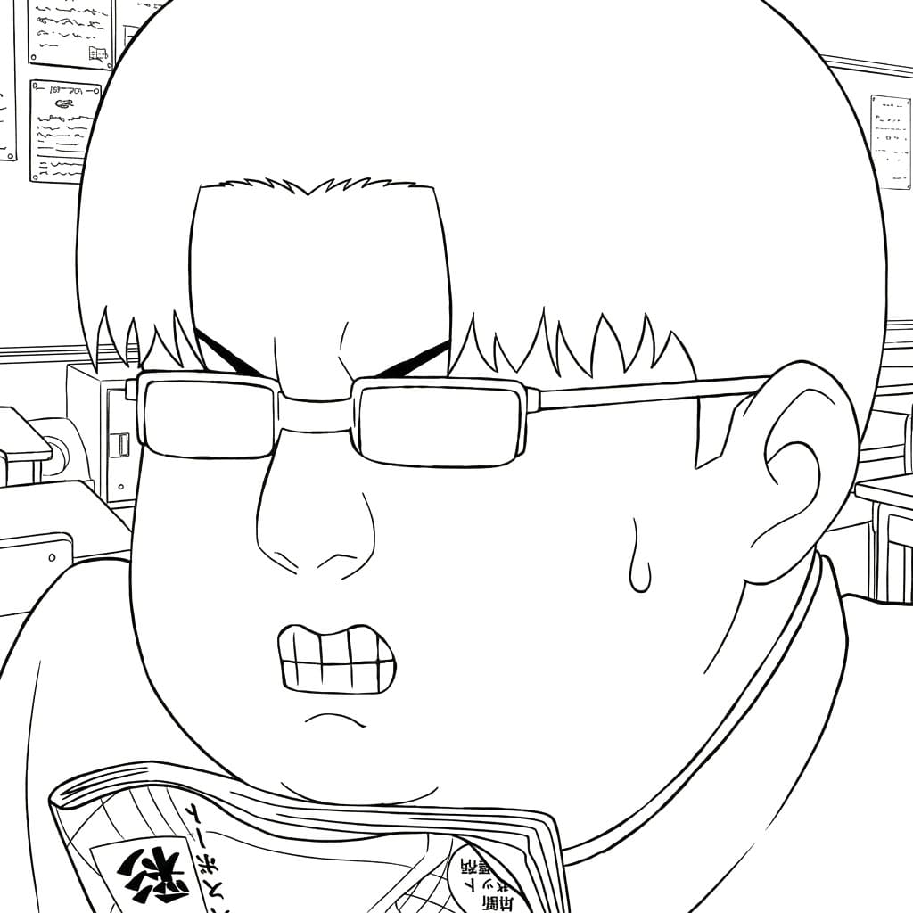 Coloriage Kinta Sakata effrayant