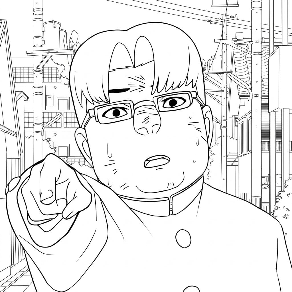 Coloriage Kinta Sakata en colère