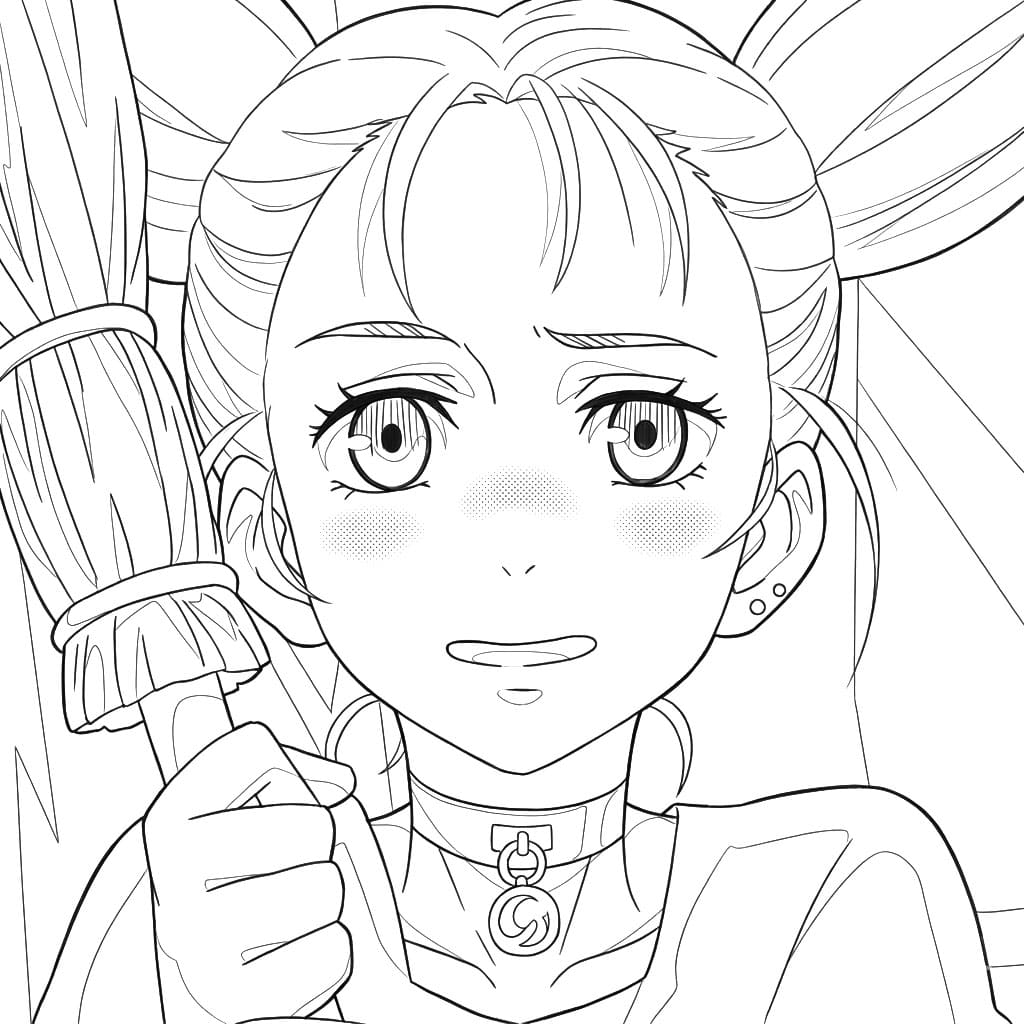 Coloriage Momo Nishimiya effrayée
