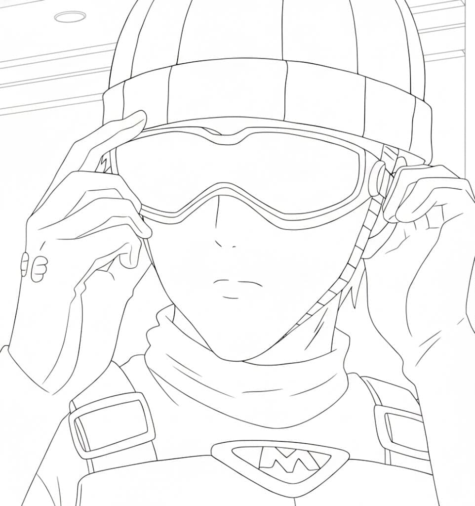 Coloriage One Punch Man Roulettes Rider