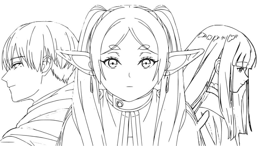 Coloriage Personnages de Frieren Beyond Journey's End