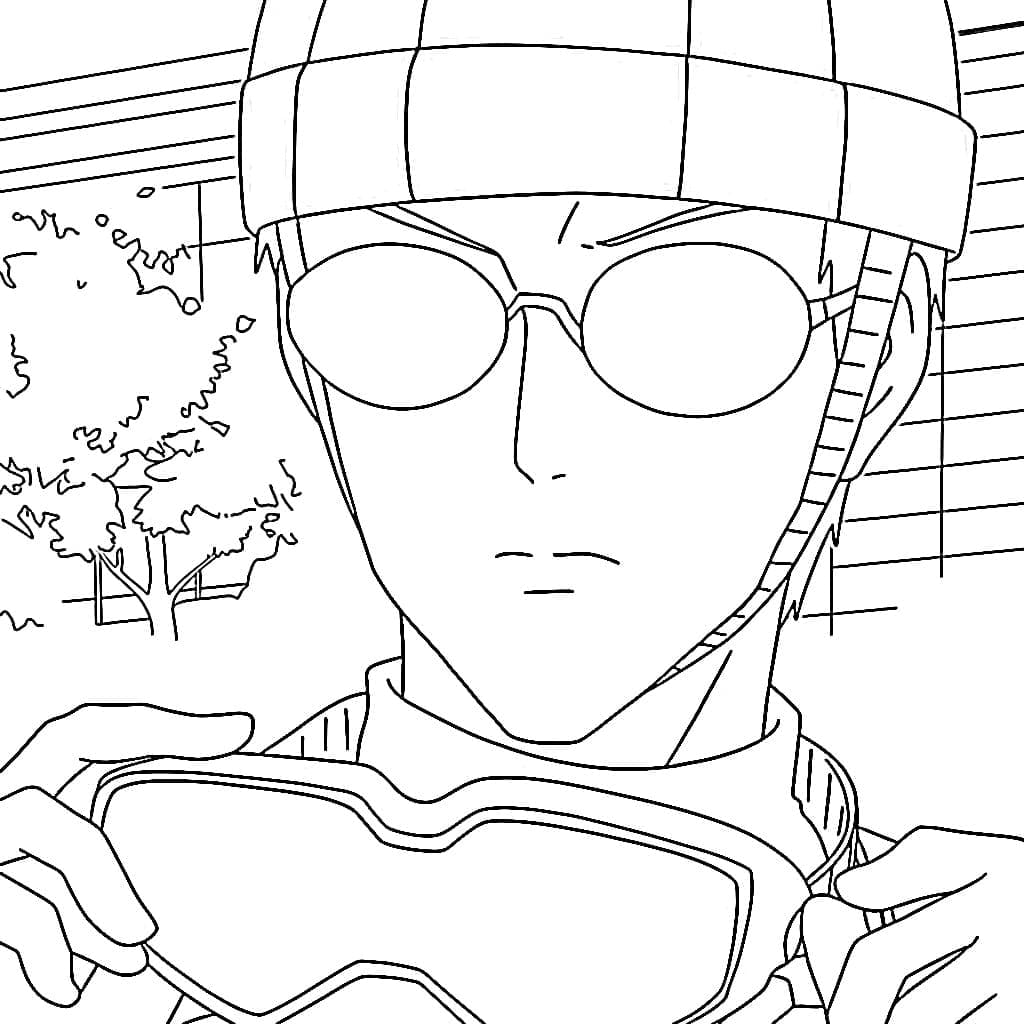 Coloriage Roulettes Rider dans One Punch Man
