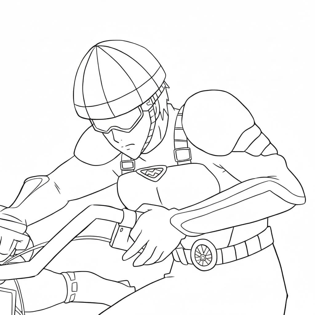 Coloriage Roulettes Rider de Anime One Punch Man