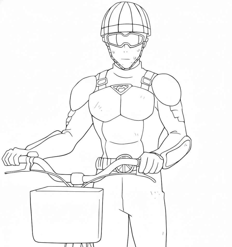 Coloriage Roulettes Rider de One Punch Man