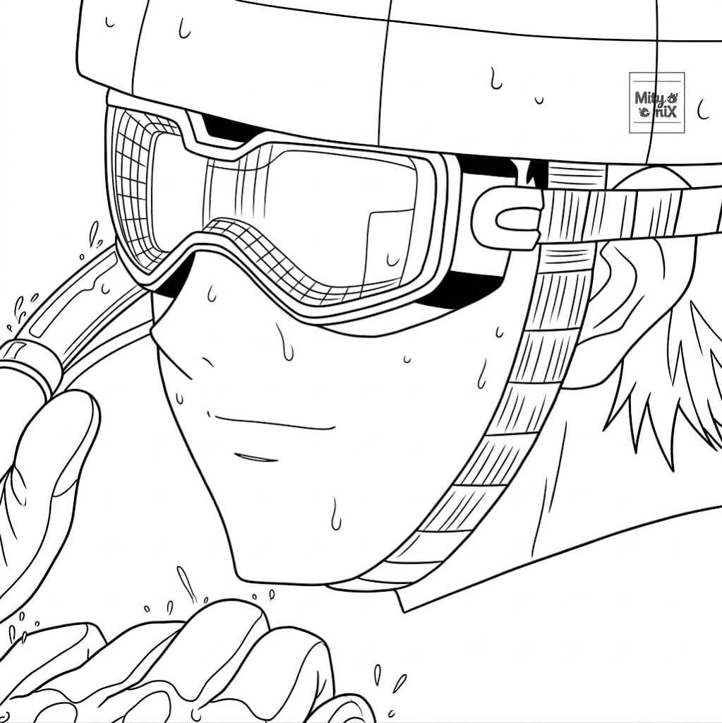 Coloriage Roulettes Rider sourire