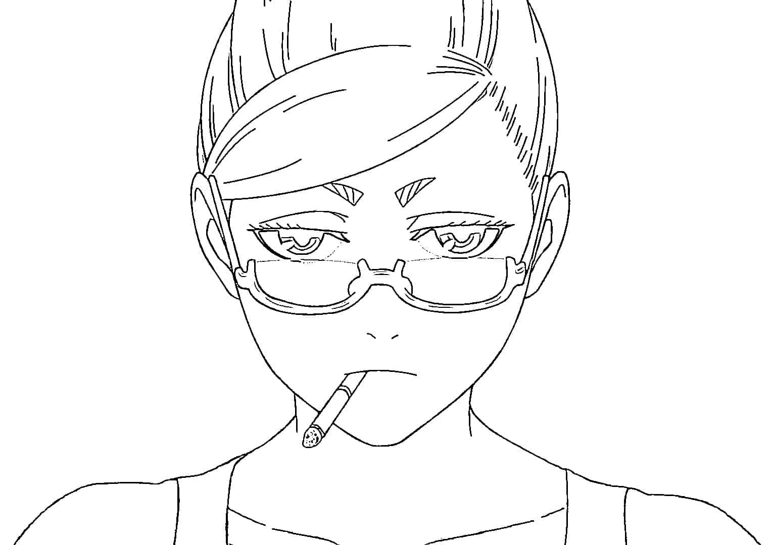 Coloriage Seiko Ayase dans Dandadan