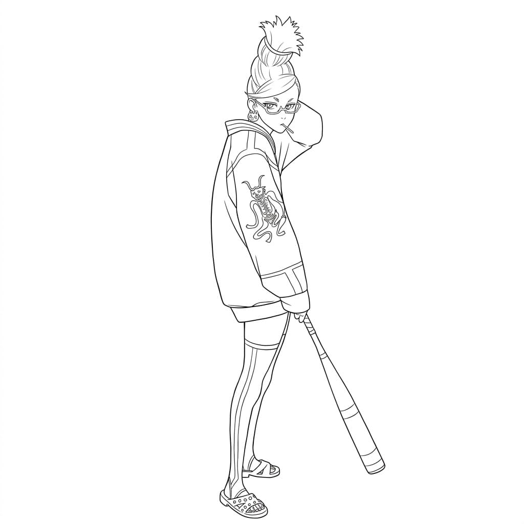 Coloriage Seiko Ayase debout