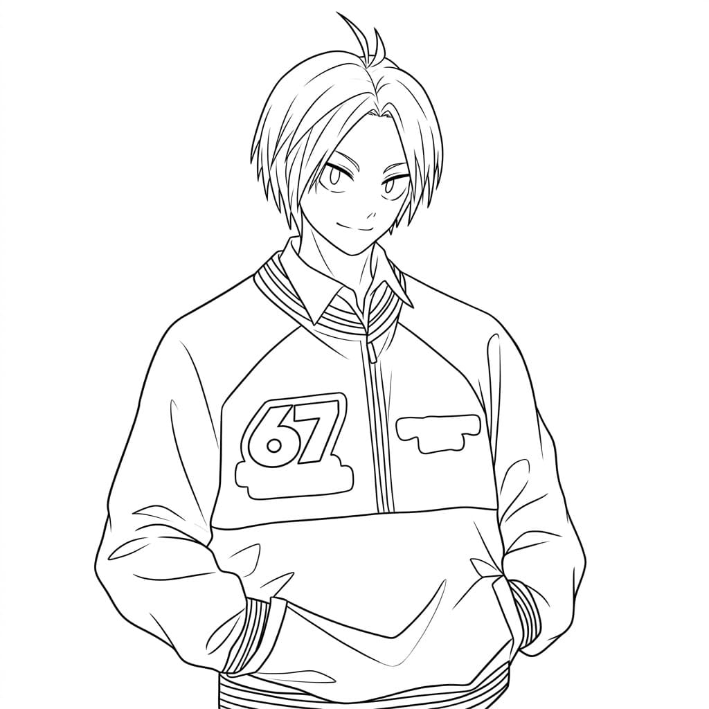 Coloriage Shin Asakura debout