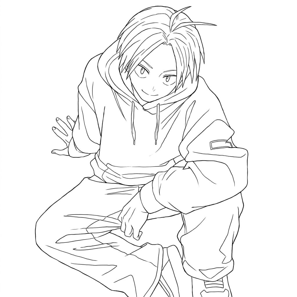 Coloriage Shin Asakura est assis