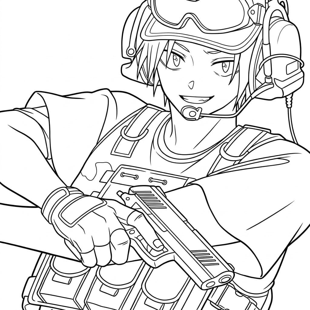 Coloriage Shin Asakura est un soldat