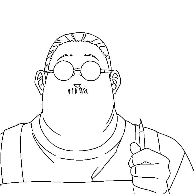 Coloriage Taro Sakamoto avec un crayon