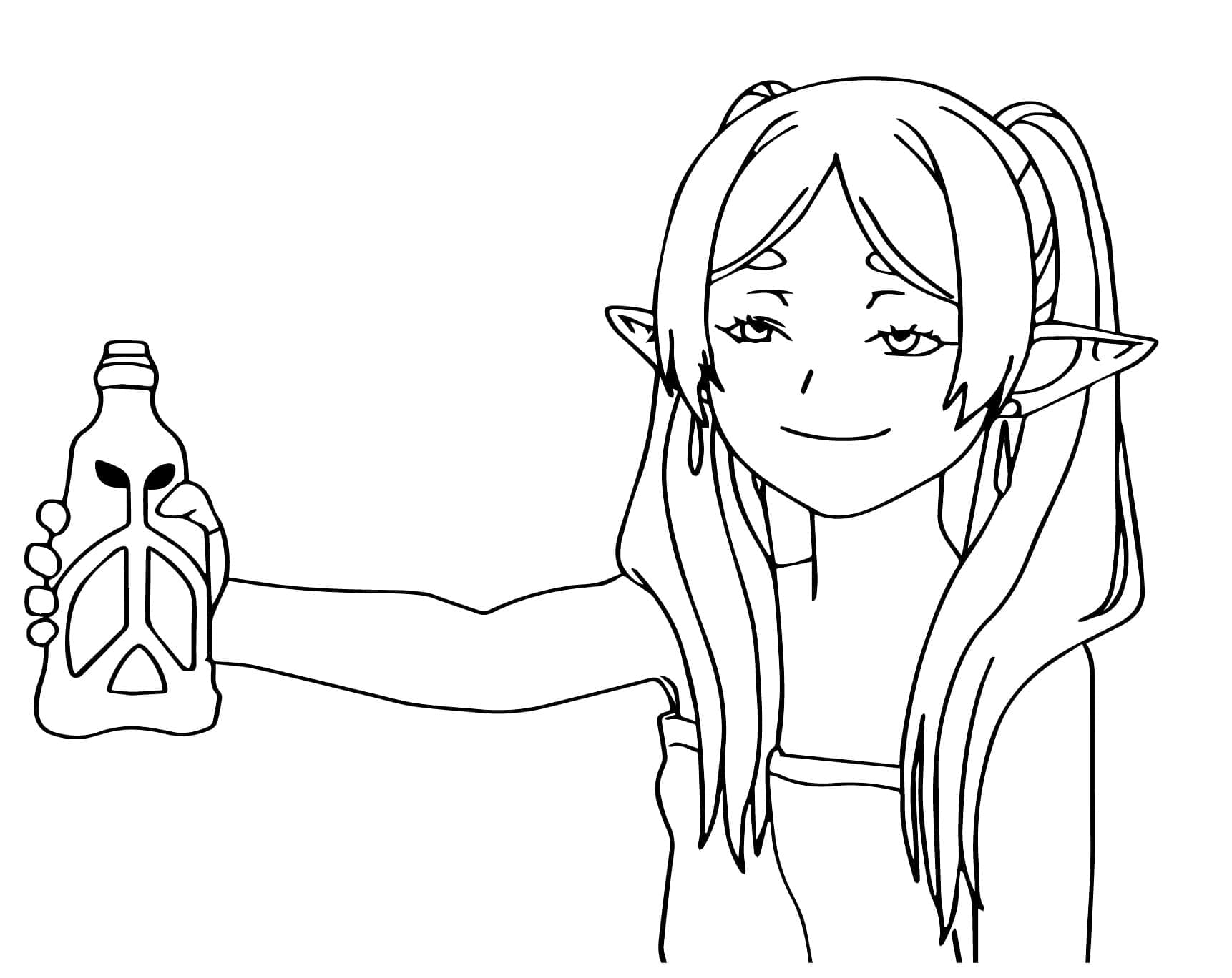 Coloriage Très drôle Frieren