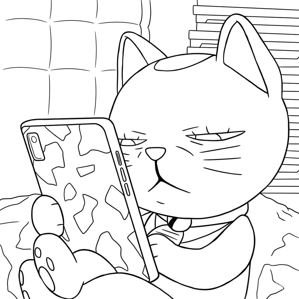 Coloriage Turbo Granny au téléphone