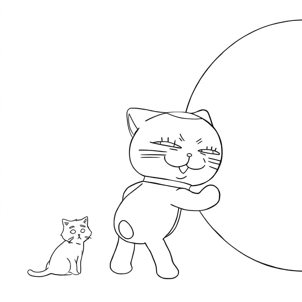 Coloriage Turbo Granny et le petit chat