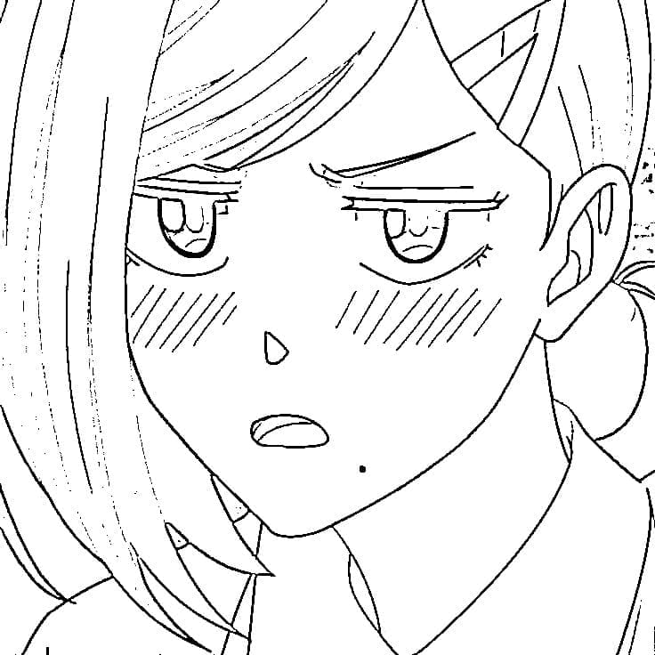 Coloriage Visage d'Aoi Sakamoto