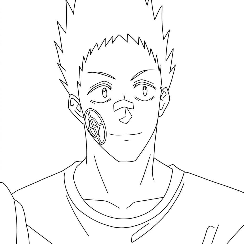 Coloriage Visage de Heisuke Mashimo