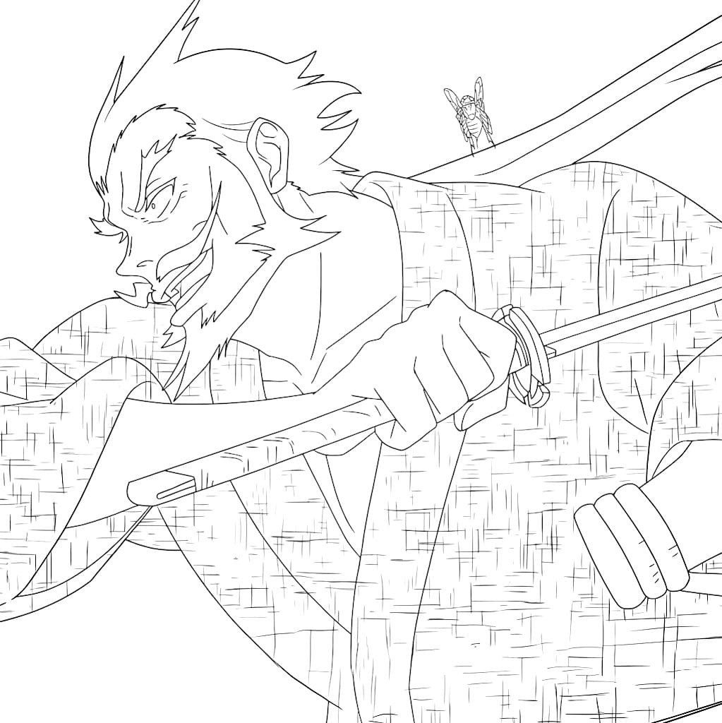 Coloriage Gantetsusai Tamiya attaque