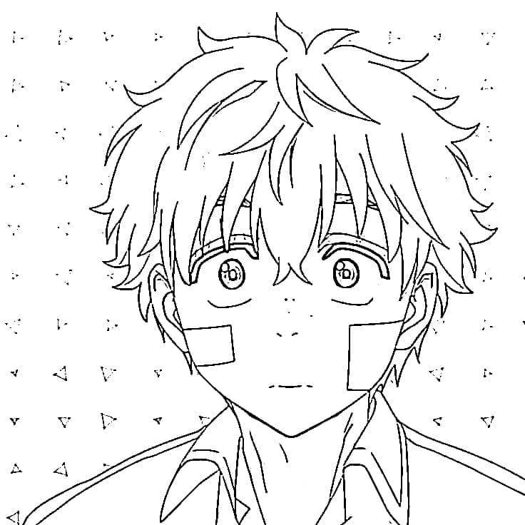 Coloriage Akihiko Nirei de Anime Wind Breaker