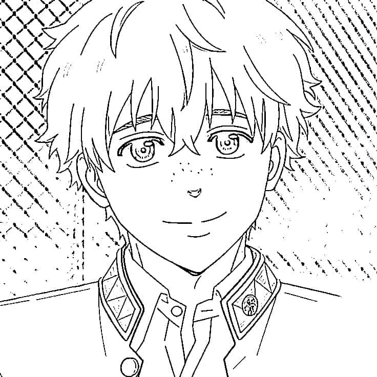 Coloriage Akihiko Nirei de Wind Breaker