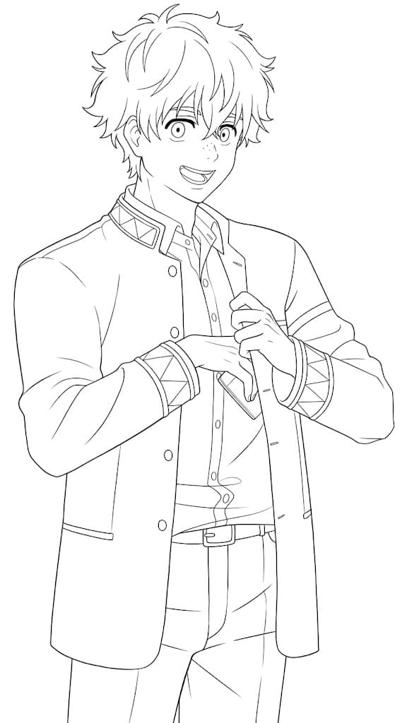 Coloriage Akihiko Nirei debout