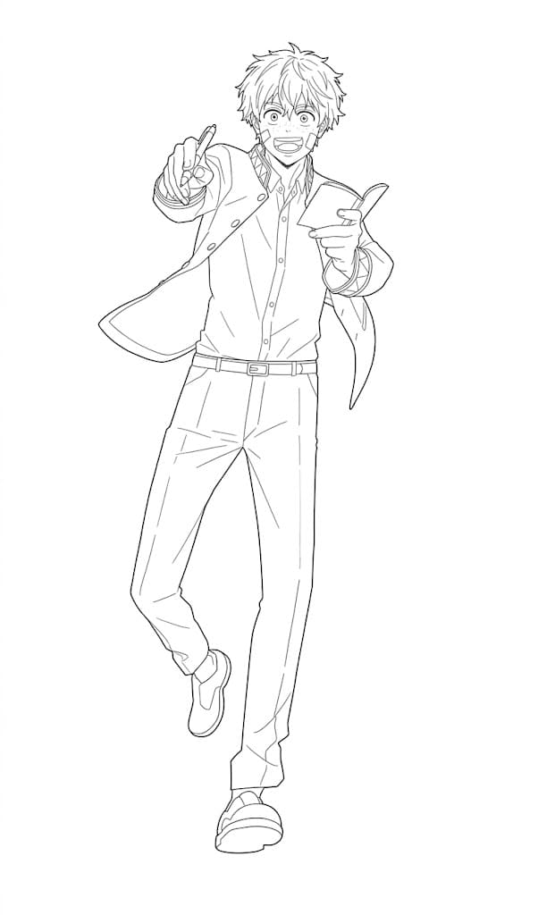 Coloriage Akihiko Nirei en cours d'exécution