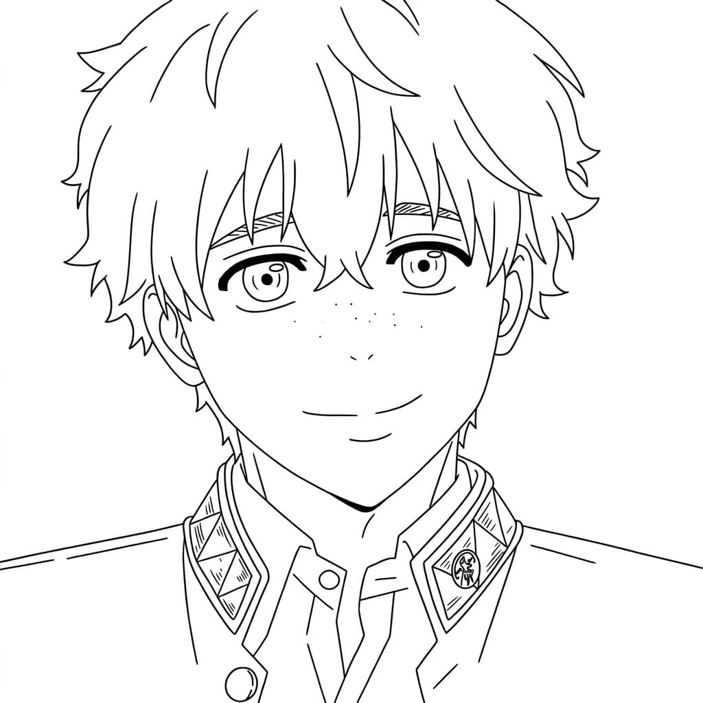 Coloriage Akihiko Nirei heureux