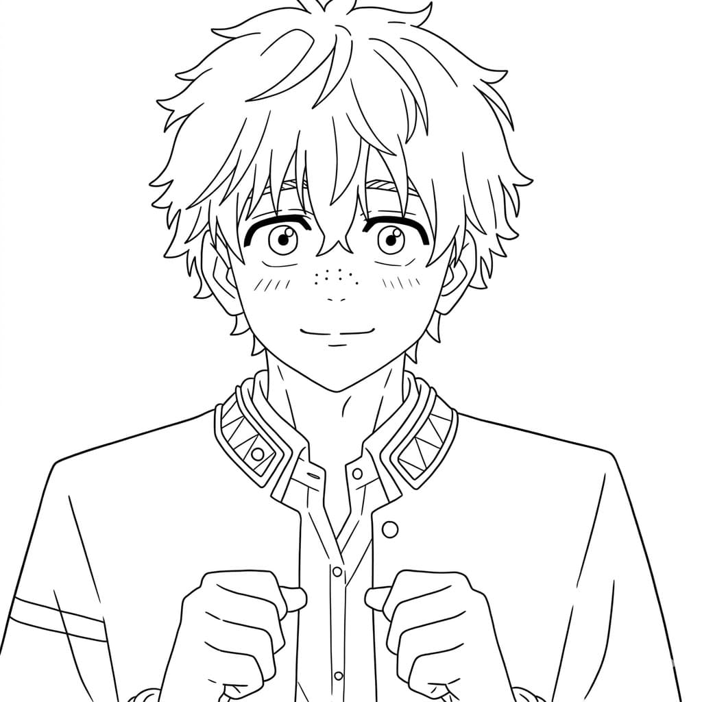 Coloriage Akihiko Nirei impatient