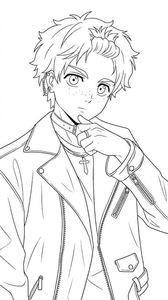 Coloriage Akihiko Nirei pense
