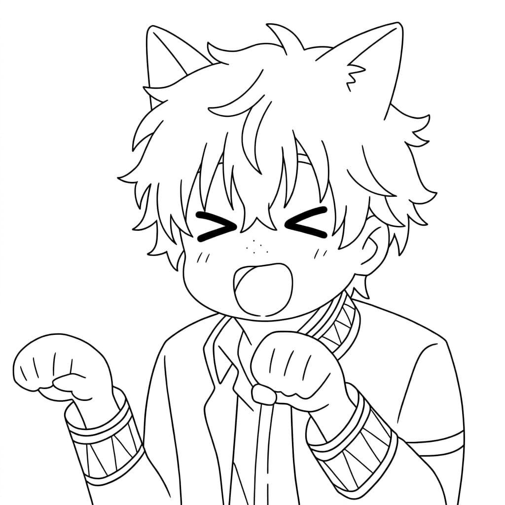 Coloriage Chat d'Akihiko Nirei