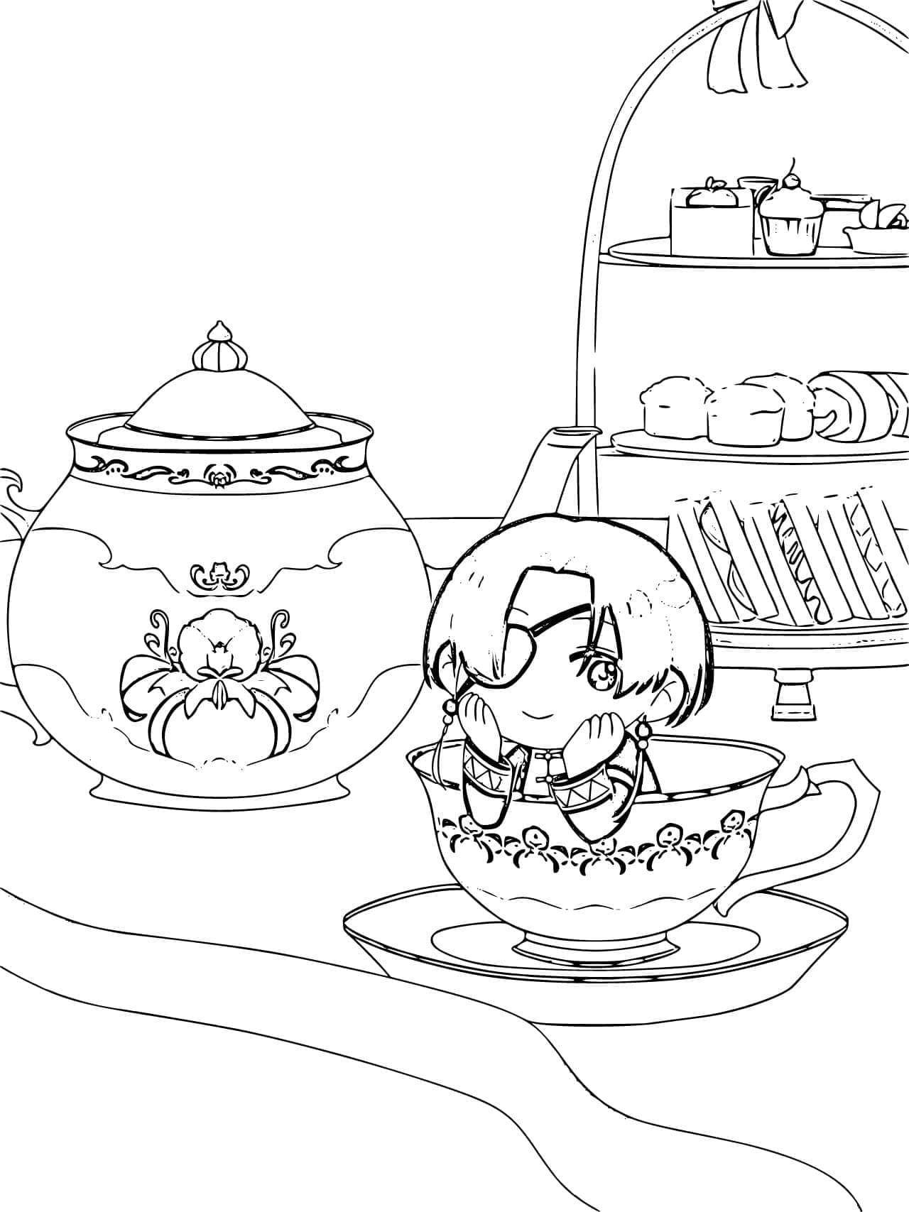 Coloriage Chibi Hayato Suō