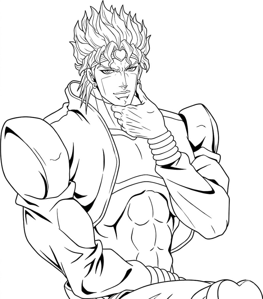 Coloriage Dio Brando assis