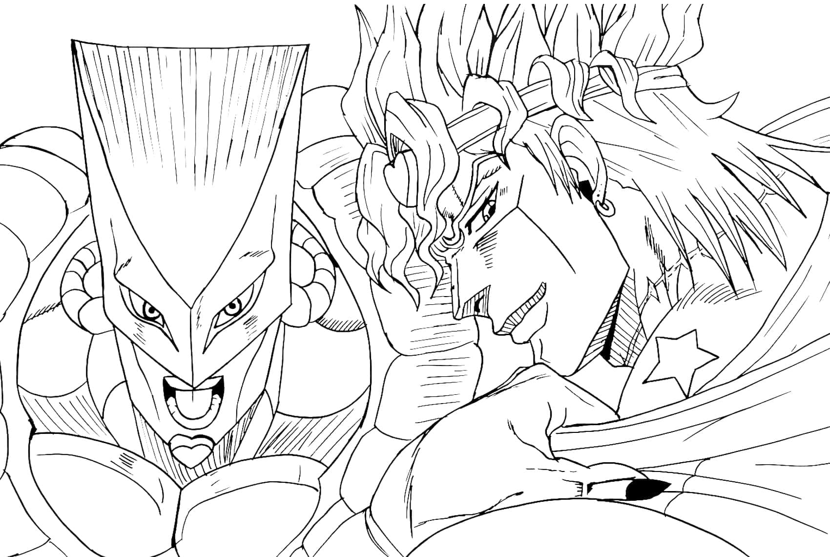 Coloriage Dio Brando et le monde