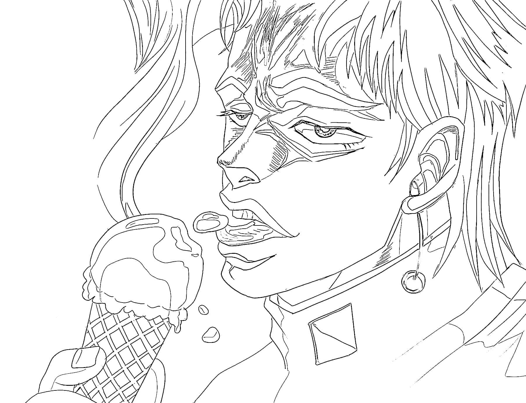 Coloriage Drôle Noriaki Kakyoin