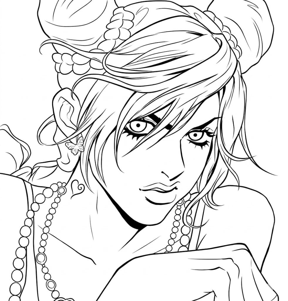 Coloriage Estampe de Jolyne Cujoh
