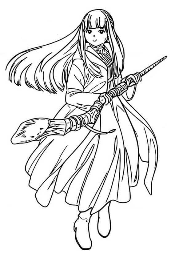 Coloriage Fern dans Frieren Beyond Journey's End