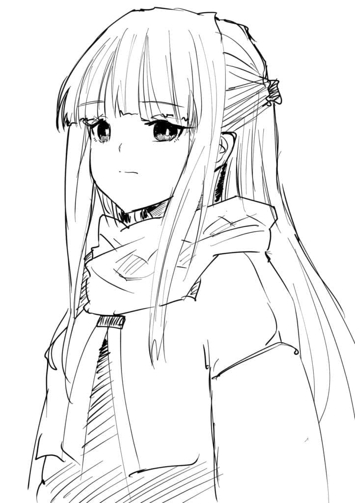 Coloriage Fern de Anime Frieren Beyond Journey's End