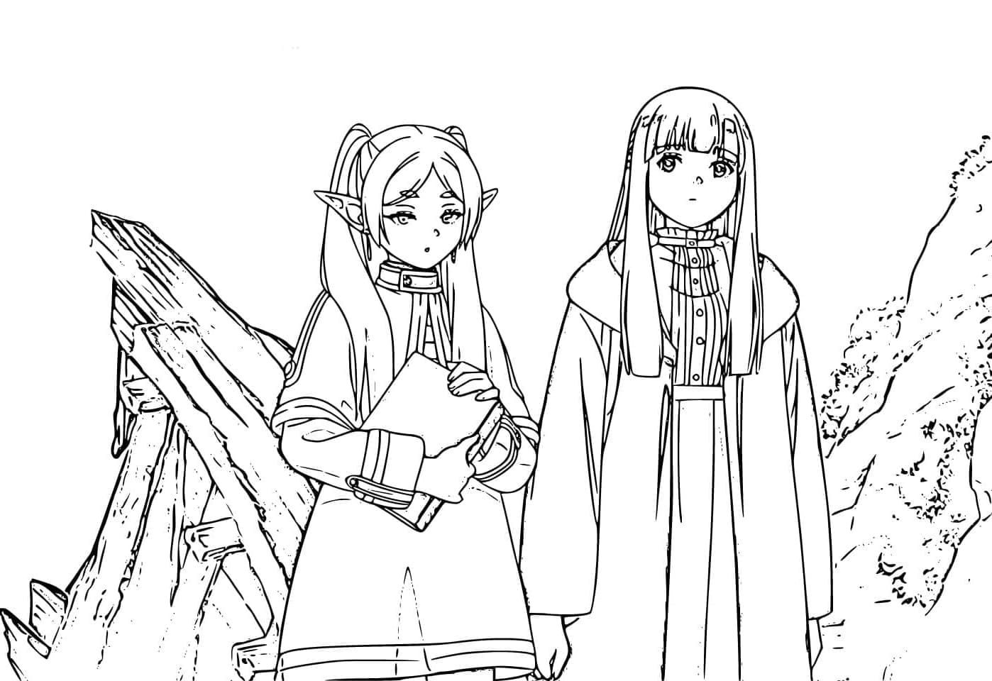 Coloriage Frieren et Fern marche