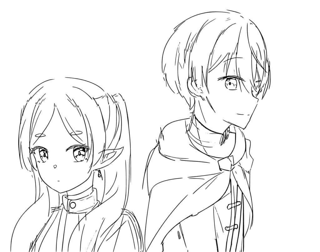 Coloriage Frieren et Himmel